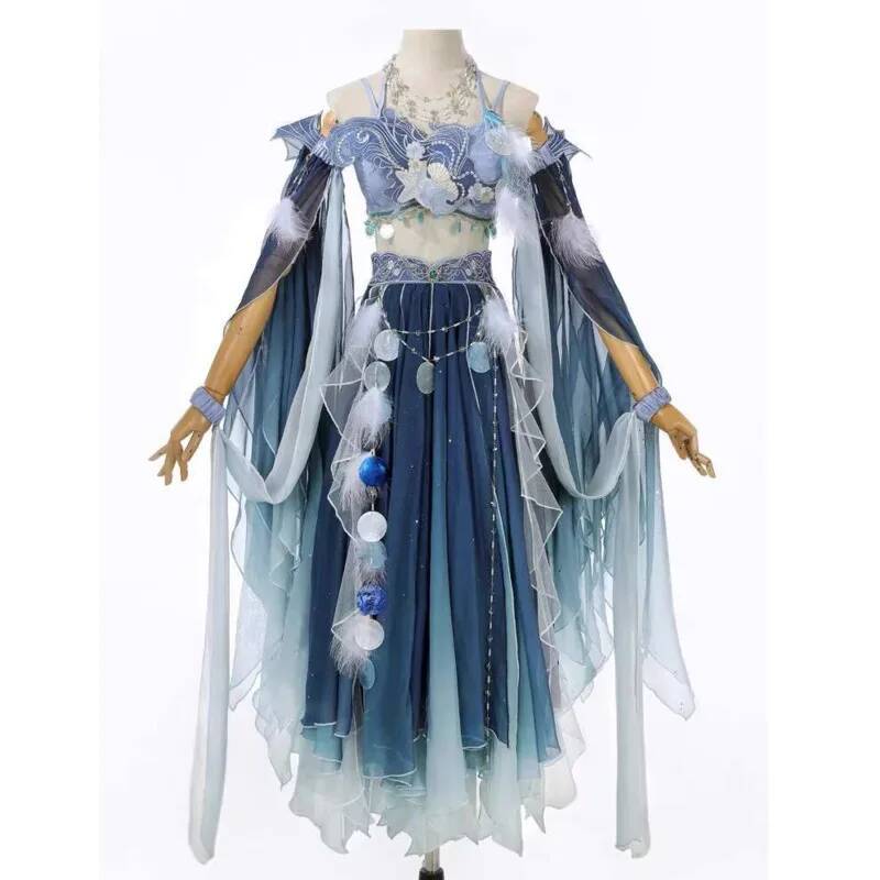 Embroidery Dress - فستان أزرق فريد بتطريز ثقيل، بتصميم