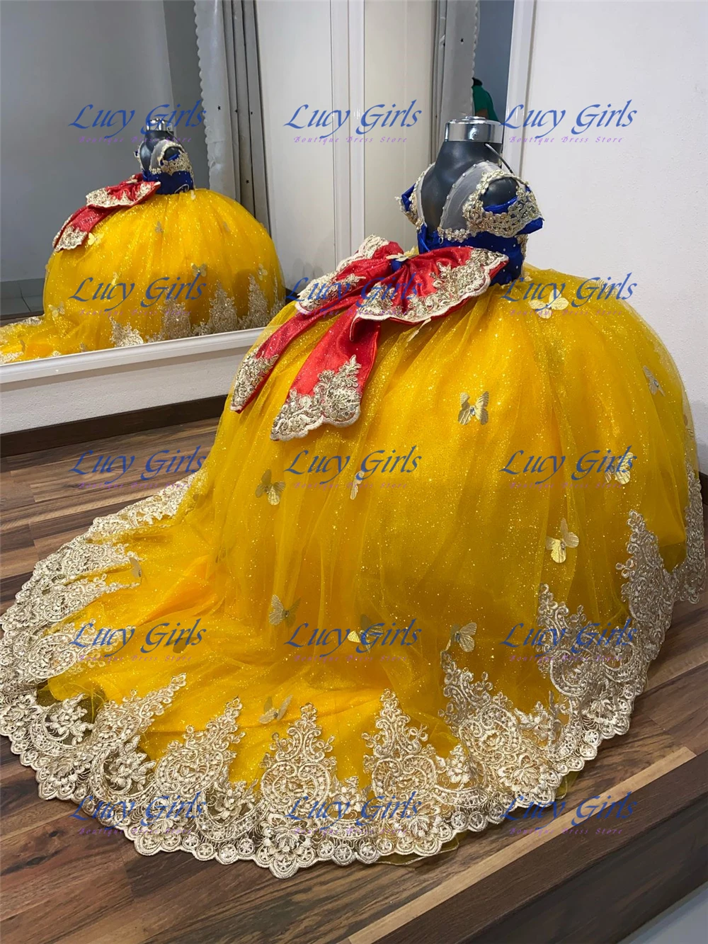 Embroidery Yellow Flower - جودة الفراشة زين جميل زهرة فتاة