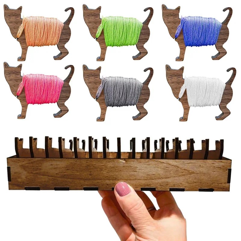 Embroidery Cat - 2026 مجموعة بكرات خشبية للخيوط مع