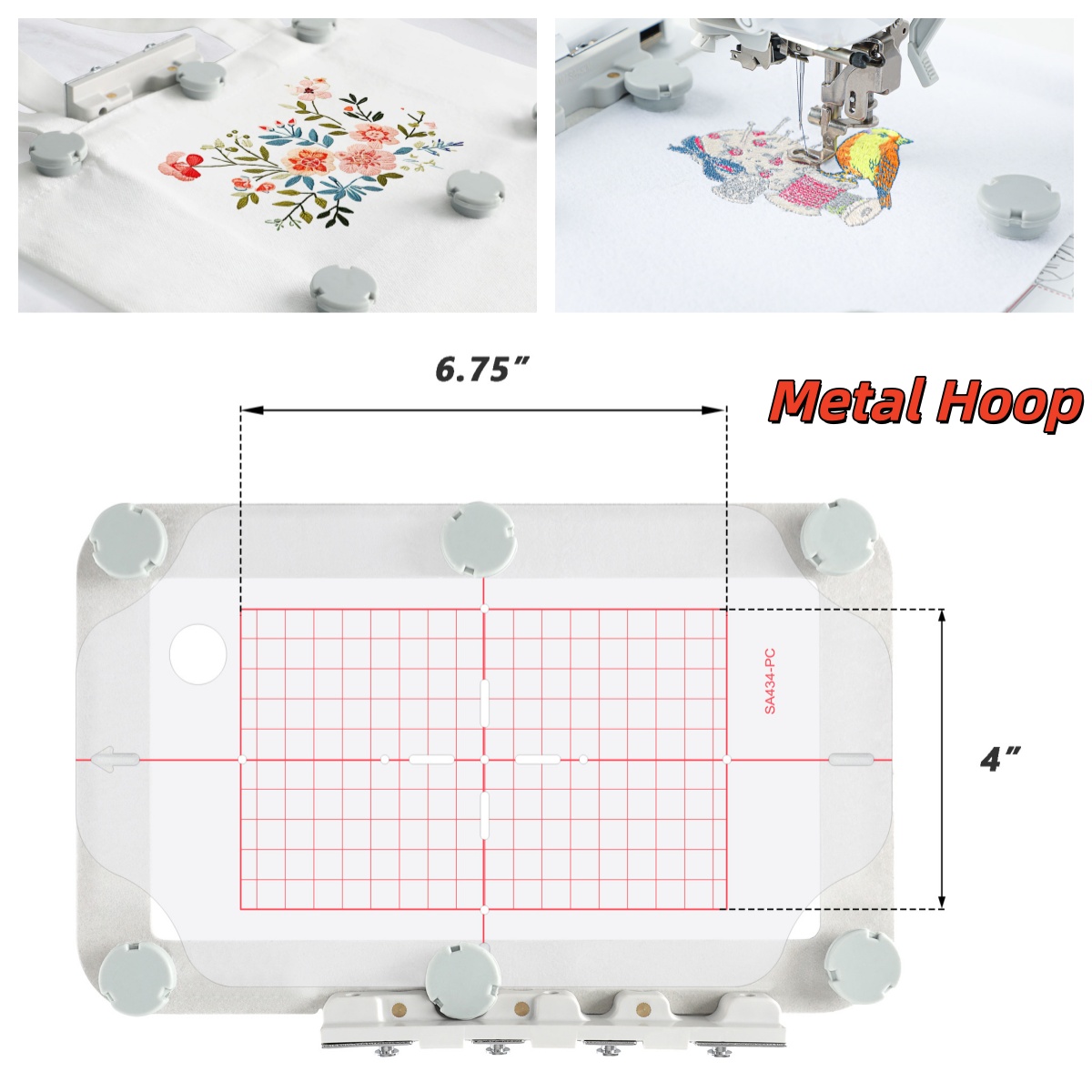 Embroidery Zone - طوق تطريز مغناطيسي معدني لماكينات التطريز