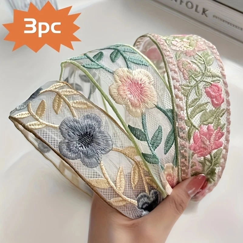 Embroidery Zone - 1/3 قطعة ربطة شعر أنيقة من