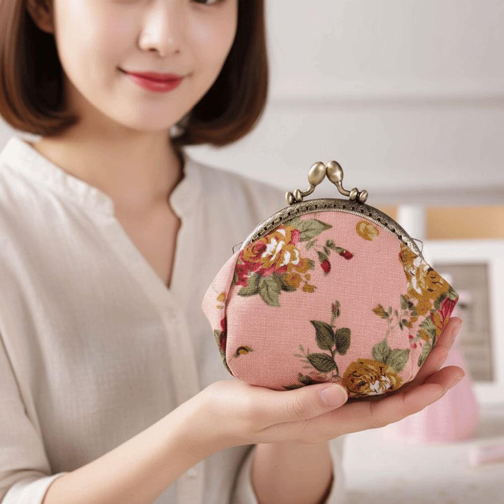 Embroidery Wallet - محفظة نقود صغيرة مضادة للضياع بقفل
