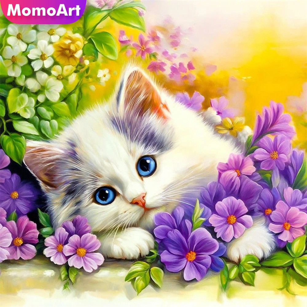 Embroidery Unique Design - تطريز موموآرت بالغرز المتقاطعة بتصميم قطة