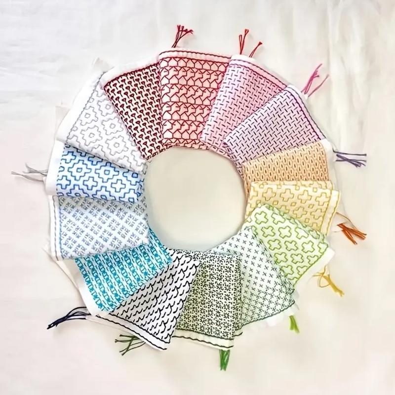 Embroidery Kit - 9/32 قطعة الموضوع والإبر الدنيم النسيج
