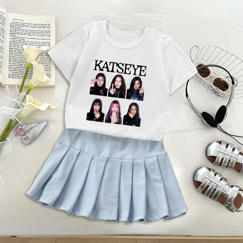 موضة K البوب K-KATSEYE تي شيرت - مراجعة Embroidery Dress وسعره
