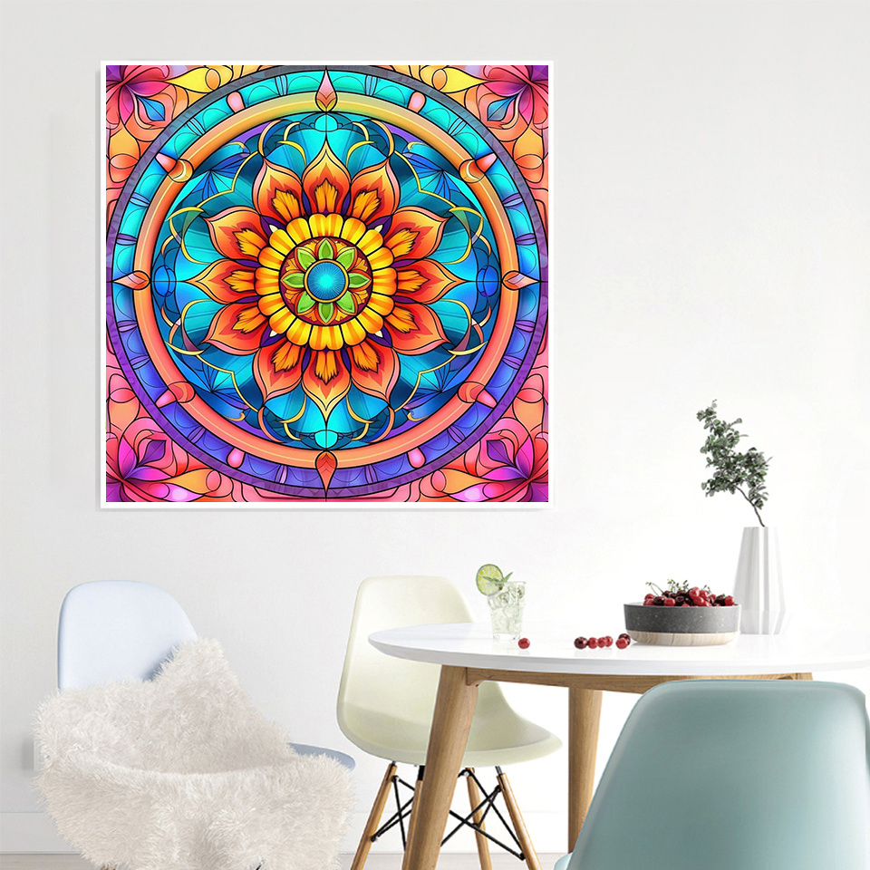 لوحة ماسية بتصميم زهرة الماندا - مراجعة Embroidery Flower وسعره