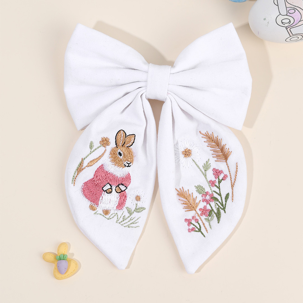 أرنب التطريز القوس مشبك شعر ال - مراجعة Embroidery Rabbit وسعره