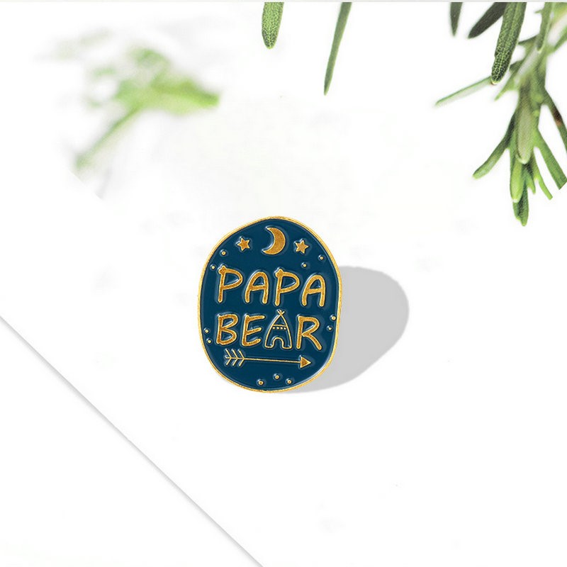 ماما بابا الدب المينا دبابيس م - مراجعة Embroidery Logo وسعره