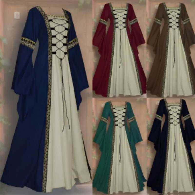 فستان طويل أوروبي عتيق بتصميم  - مراجعة Embroidery Dress وسعره