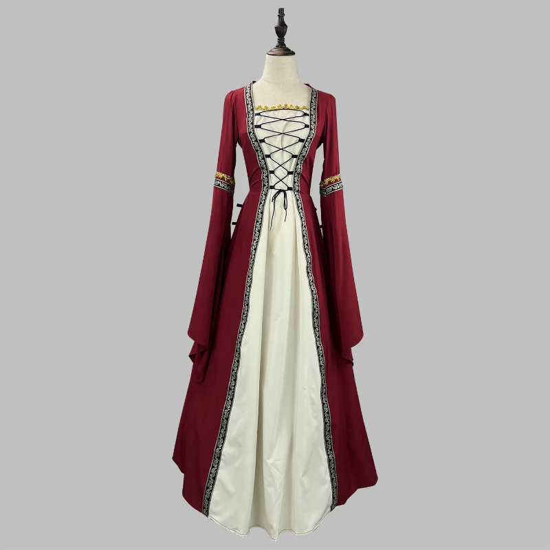 فستان طويل أوروبي عتيق بتصميم  - مراجعة Embroidery Dress وسعره
