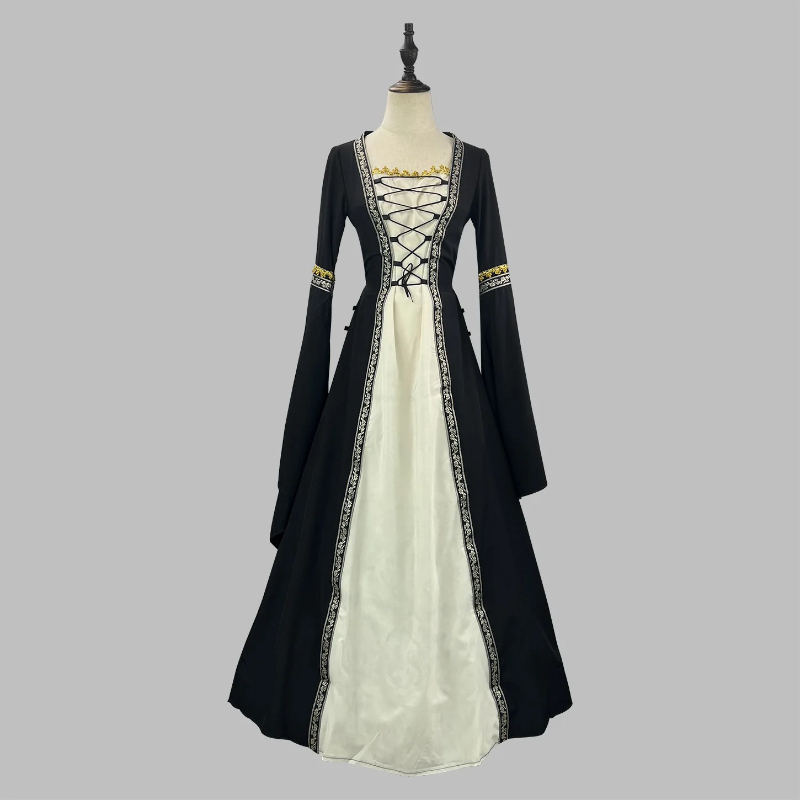 فستان طويل أوروبي عتيق بتصميم  - مراجعة Embroidery Dress وسعره