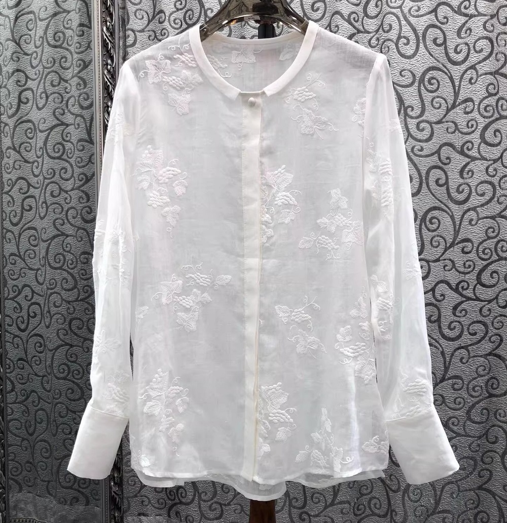 بلوزات نسائية عالية الجودة بتص - مراجعة Embroidery Yellow Flower وسعره