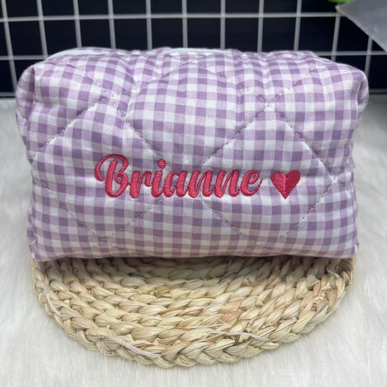 حقيبة مستحضرات تجميل مخططة ذات - مراجعة Embroidery Logo وسعره