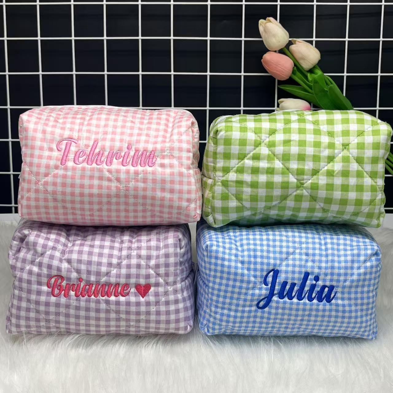 حقيبة مستحضرات تجميل مخططة ذات - مراجعة Embroidery Logo وسعره